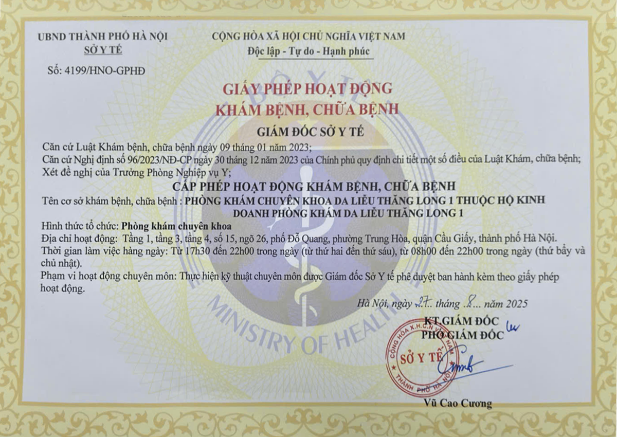 Giấy phép hoạt động số 4199/HNO-GPHĐ — Sở Y tế Hà Nội